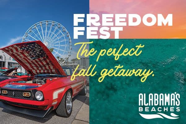 Display ad for Alabama's Beaches - Freedom Fest Sept 19 - 20
